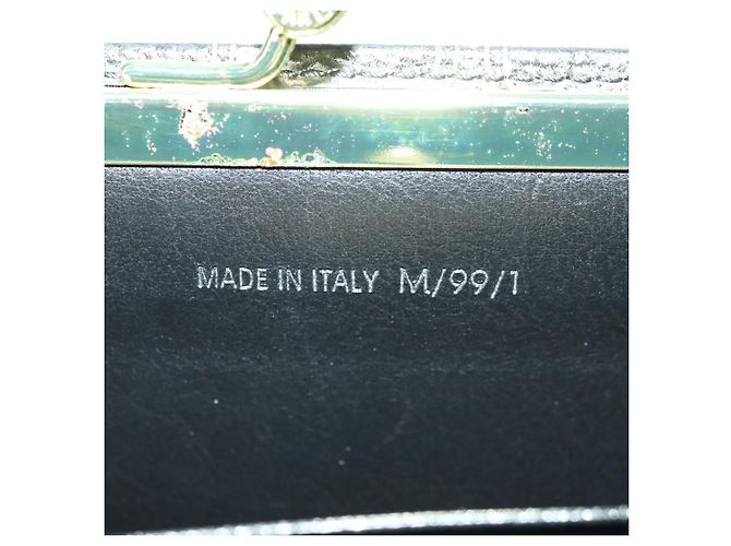 Céline Portafoglio CELINE Macadam Canvas PVC Pelle Nero Oro Auth am11630V D'oro - vista 19