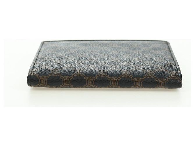 Céline Portafoglio CELINE Macadam Canvas PVC Pelle Nero Oro Auth am11630V D'oro - vista 7