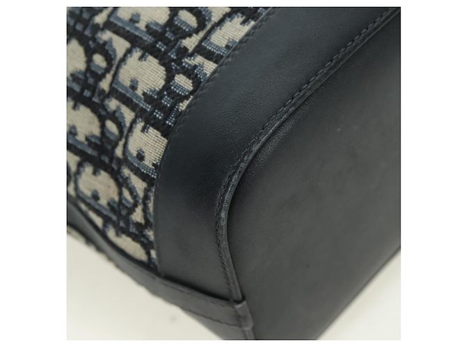 Borsa a tracolla con catena Christian Dior Trotter Canvas Navy Gold Auth 179181V D'oro Blu navy - vista 11