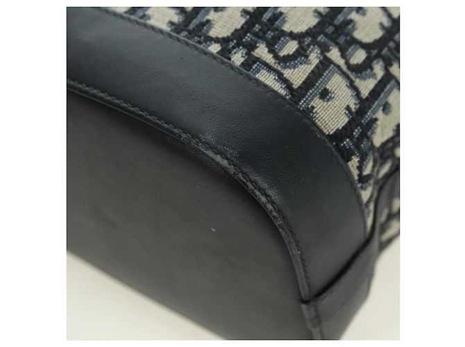 Borsa a tracolla con catena Christian Dior Trotter Canvas Navy Gold Auth 179181V D'oro Blu navy - vista 12