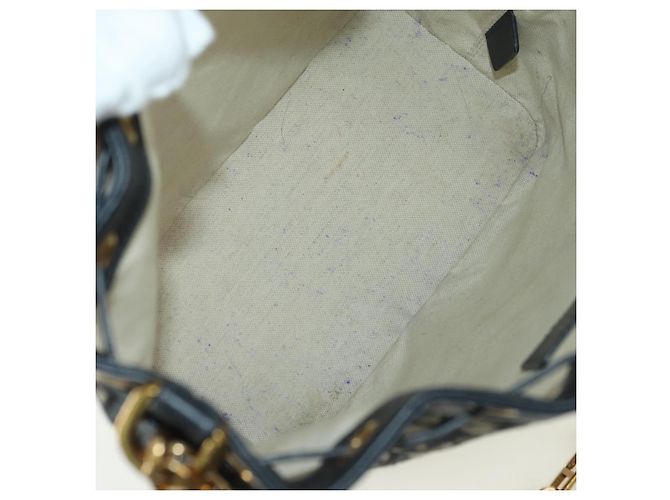 Borsa a tracolla con catena Christian Dior Trotter Canvas Navy Gold Auth 179181V D'oro Blu navy - vista 18