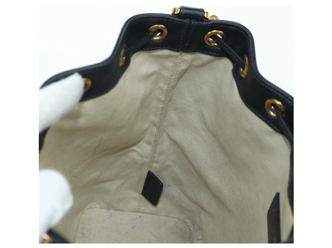 Borsa a tracolla con catena Christian Dior Trotter Canvas Navy Gold Auth 179181V D'oro Blu navy - vista 19