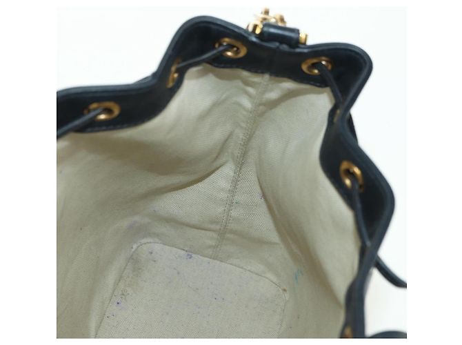 Borsa a tracolla con catena Christian Dior Trotter Canvas Navy Gold Auth 179181V D'oro Blu navy - vista 21