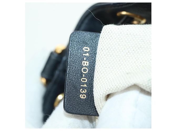 Borsa a tracolla con catena Christian Dior Trotter Canvas Navy Gold Auth 179181V D'oro Blu navy - vista 22