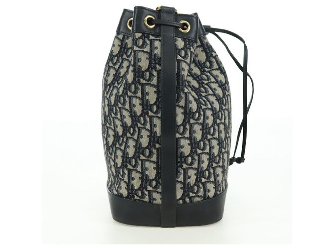 Borsa a tracolla con catena Christian Dior Trotter Canvas Navy Gold Auth 179181V D'oro Blu navy - vista 5