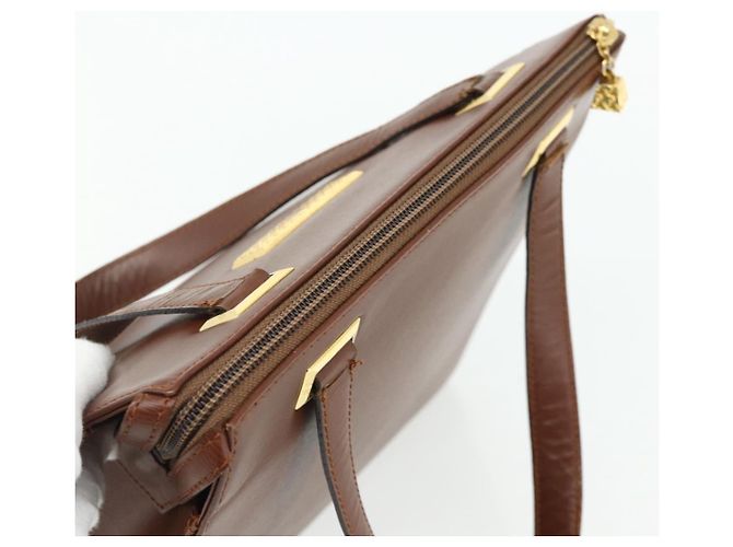 Borsa Christian Dior in pelle marrone oro Auth 178764 D'oro - vista 6