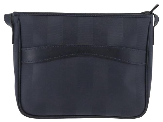 Pequin Sac à bandoulière FENDI Pecan Canvas en PVC Bleu Marine Or Auth ep14503 Doré - vue 2