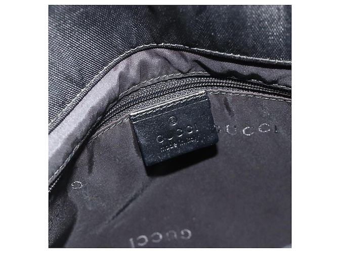 GUCCI Bamboo Handtasche Nylon Schwarz Silber 002 1016 Auth 179302 - Ansicht 15