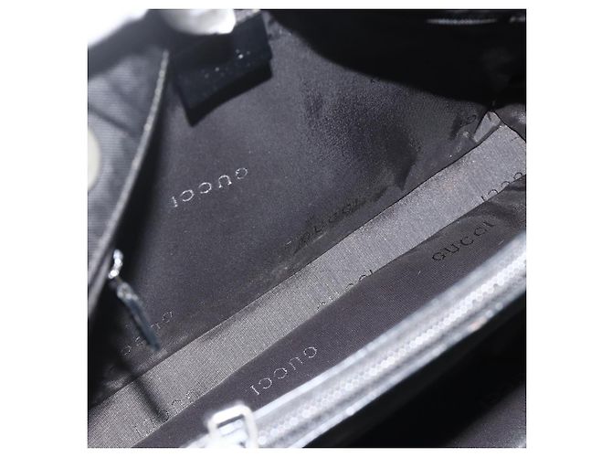 GUCCI Bamboo Handtasche Nylon Schwarz Silber 002 1016 Auth 179302 - Ansicht 16