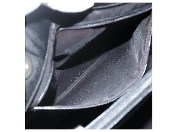 GUCCI Bamboo Handtasche Nylon Schwarz Silber 002 1016 Auth 179302 - Ansicht 20