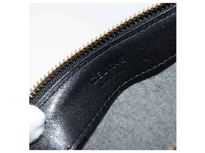 Céline Bolsa de Ombro Trio CELINE em Couro Preto e Ouro Auth mr2435 Dourado - vista 16