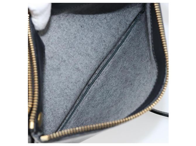 Céline Bolsa de Ombro Trio CELINE em Couro Preto e Ouro Auth mr2435 Dourado - vista 21