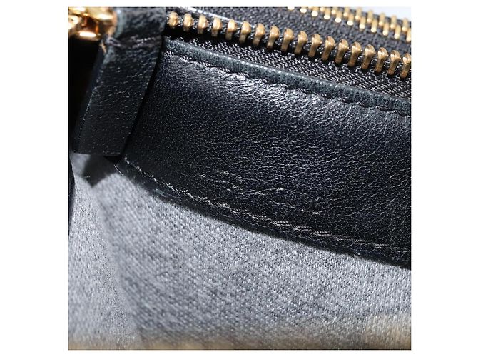 Céline Bolsa de Ombro Trio CELINE em Couro Preto e Ouro Auth mr2435 Dourado - vista 22