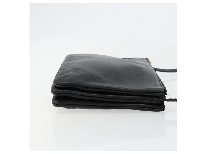 Céline Bolsa de Ombro Trio CELINE em Couro Preto e Ouro Auth mr2435 Dourado - vista 4