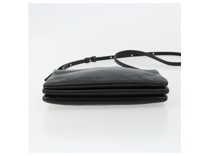 Céline Bolsa de Ombro Trio CELINE em Couro Preto e Ouro Auth mr2435 Dourado - vista 9