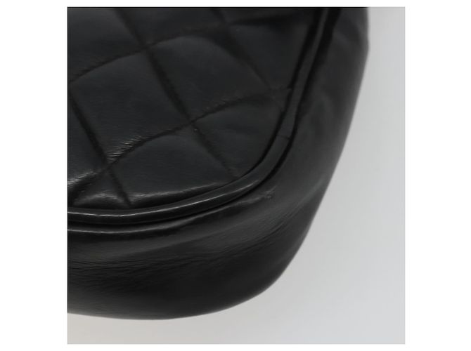 CHANEL Matelasse Chain Shoulder Bag Lamb Skin Black Gold CC Auth BA12607 Nero D'oro - vista 10