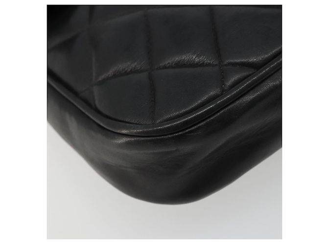 CHANEL Matelasse Chain Shoulder Bag Lamb Skin Black Gold CC Auth BA12607 Nero D'oro - vista 11