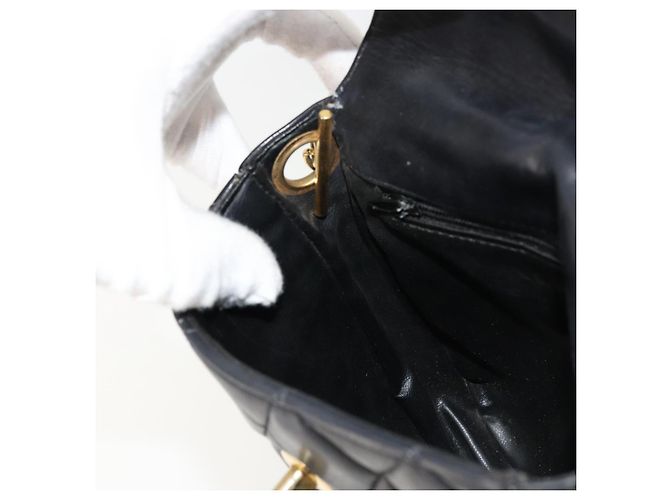 CHANEL Matelasse Chain Shoulder Bag Lamb Skin Black Gold CC Auth BA12607 Nero D'oro - vista 19
