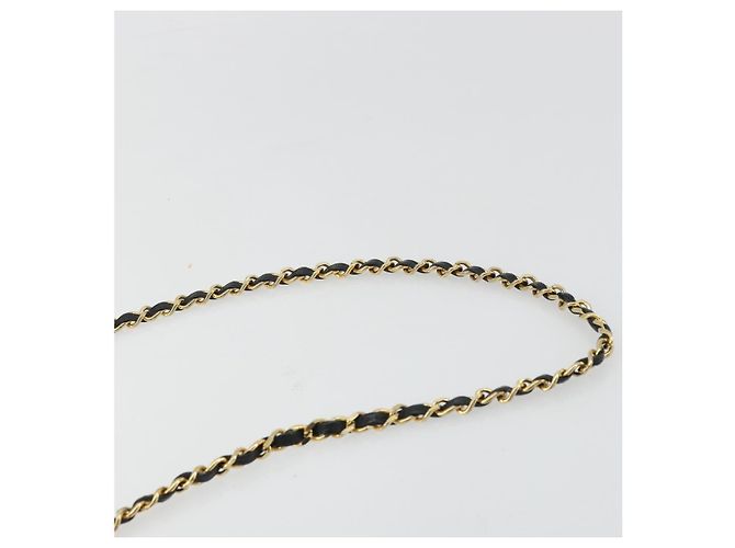 CHANEL Matelasse Chain Shoulder Bag Lamb Skin Black Gold CC Auth BA12607 Nero D'oro - vista 8