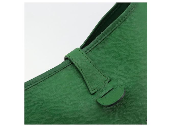 Hermès Borsa a Spalla HERMES Evelyn GM in Pelle Verde Oro Auth bs34987A D'oro - vista 15