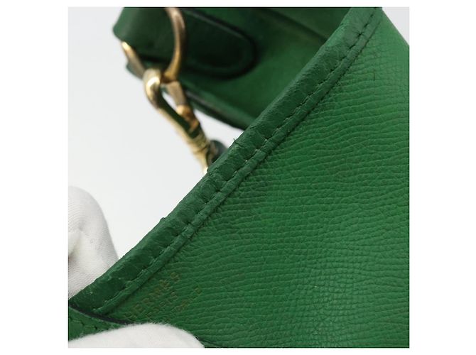 Hermès Borsa a Spalla HERMES Evelyn GM in Pelle Verde Oro Auth bs34987A D'oro - vista 16