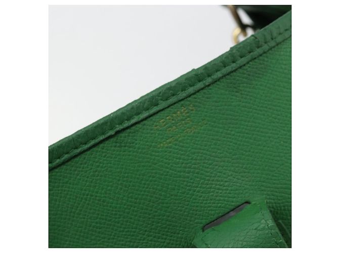 Hermès Borsa a Spalla HERMES Evelyn GM in Pelle Verde Oro Auth bs34987A D'oro - vista 17