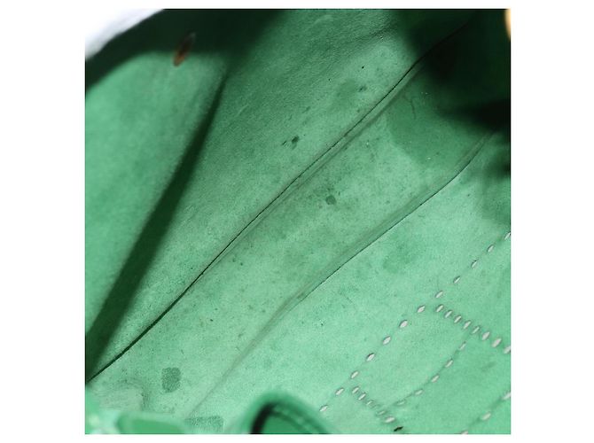 Hermès Borsa a Spalla HERMES Evelyn GM in Pelle Verde Oro Auth bs34987A D'oro - vista 18