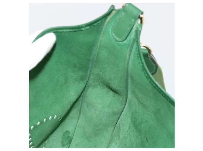 Hermès Borsa a Spalla HERMES Evelyn GM in Pelle Verde Oro Auth bs34987A D'oro - vista 20