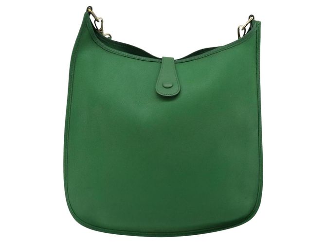Hermès Borsa a Spalla HERMES Evelyn GM in Pelle Verde Oro Auth bs34987A D'oro - vista 3