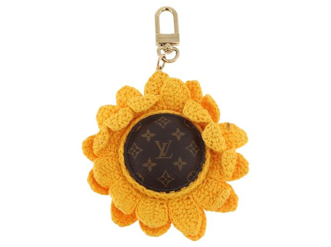 LOUIS VUITTON Portachiavi Monogram Bag Charm Sun Flower Crochet Charm M02581 Auth 179044SM - vista 2