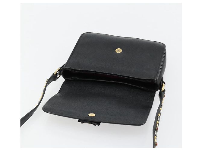 Borsa a Spalla Miu Miu in Pelle Nera e Oro Auth 179629A Nero D'oro - vista 19