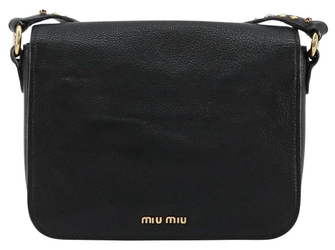 Borsa a Spalla Miu Miu in Pelle Nera e Oro Auth 179629A Nero D'oro - vista 2