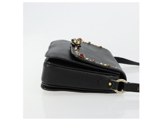 Borsa a Spalla Miu Miu in Pelle Nera e Oro Auth 179629A Nero D'oro - vista 3