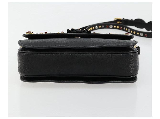 Borsa a Spalla Miu Miu in Pelle Nera e Oro Auth 179629A Nero D'oro - vista 5