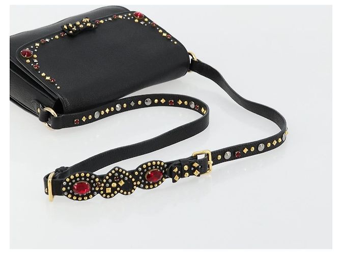 Borsa a Spalla Miu Miu in Pelle Nera e Oro Auth 179629A Nero D'oro - vista 7