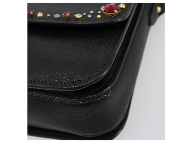 Borsa a Spalla Miu Miu in Pelle Nera e Oro Auth 179629A Nero D'oro - vista 9