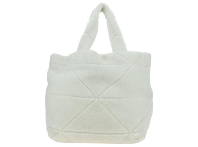 PRADA Shearing Tote Bag Mouton Weiß Silber Auth mr2498V - Ansicht 2