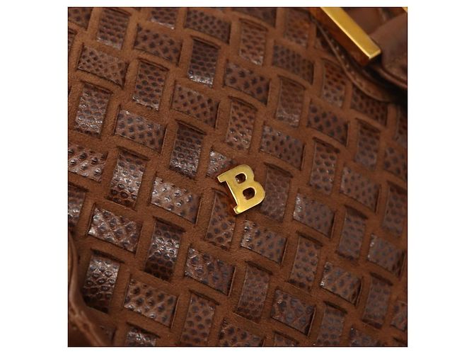 Borsa BALLY in pelle marrone e oro Auth BA12542 D'oro - vista 15