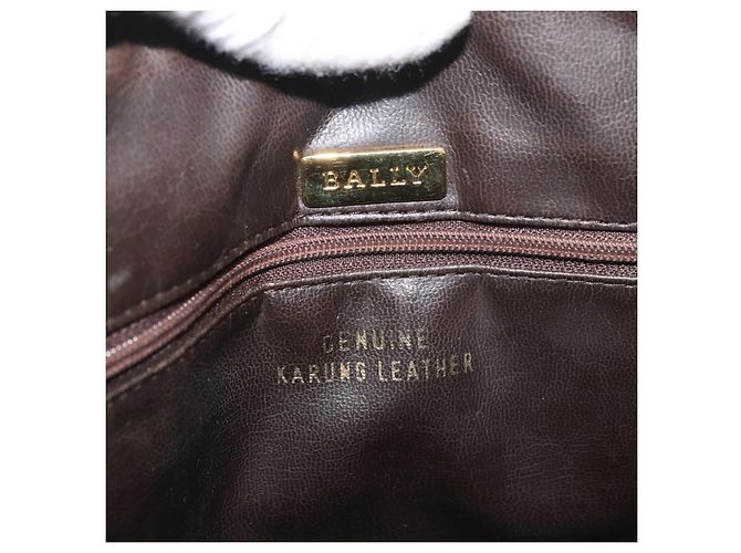 Borsa BALLY in pelle marrone e oro Auth BA12542 D'oro - vista 16