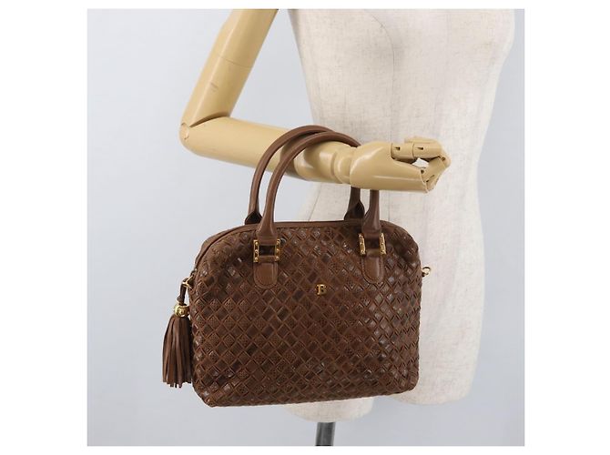 Borsa BALLY in pelle marrone e oro Auth BA12542 D'oro - vista 23