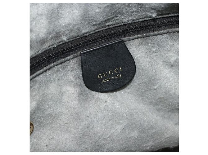 Borsa a Spalla GUCCI Bamboo in Pelle 2way Nero Oro 001 1705 1638 Auth 180041 D'oro - vista 16
