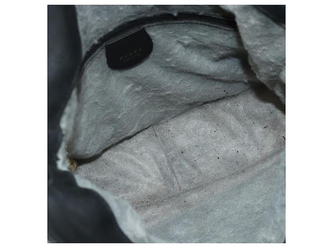 Borsa a Spalla GUCCI Bamboo in Pelle 2way Nero Oro 001 1705 1638 Auth 180041 D'oro - vista 17