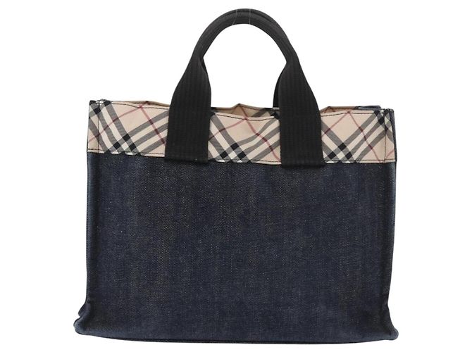 BURBERRY Blue Label Handtasche Denim Blau Silber Auth hk3739A - Ansicht 3