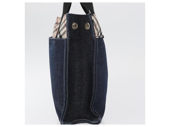 BURBERRY Blue Label Handtasche Denim Blau Silber Auth hk3739A - Ansicht 4