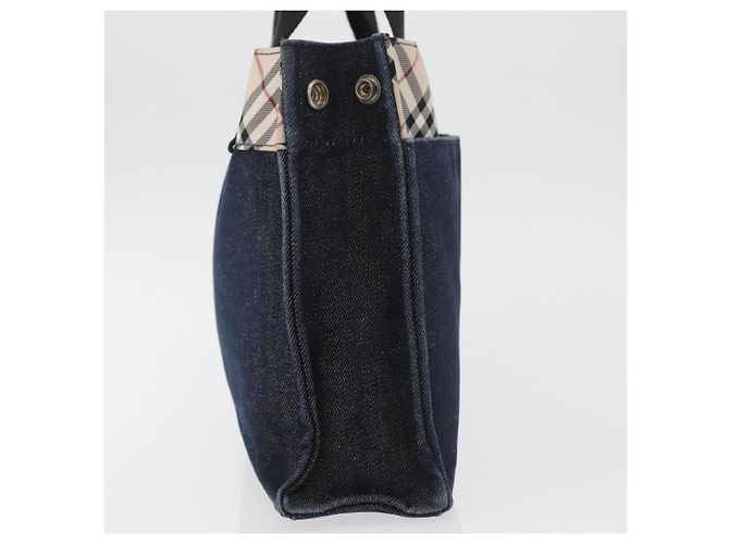 BURBERRY Blue Label Handtasche Denim Blau Silber Auth hk3739A - Ansicht 5
