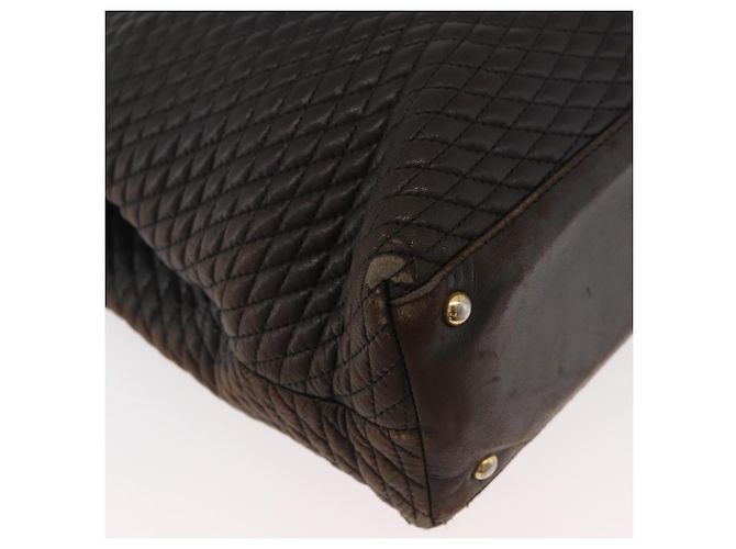 Borsa Tote con Catena BALLY in Pelle Marrone Oro Auth 180178 D'oro - vista 10