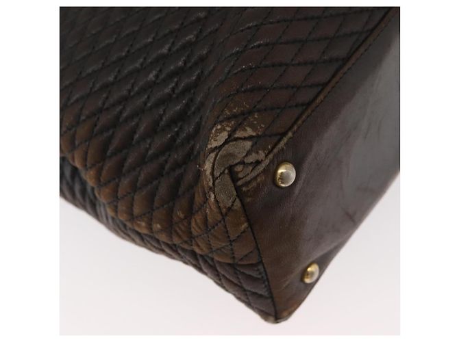 Borsa Tote con Catena BALLY in Pelle Marrone Oro Auth 180178 D'oro - vista 12
