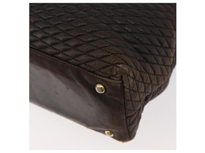 Borsa Tote con Catena BALLY in Pelle Marrone Oro Auth 180178 D'oro - vista 13