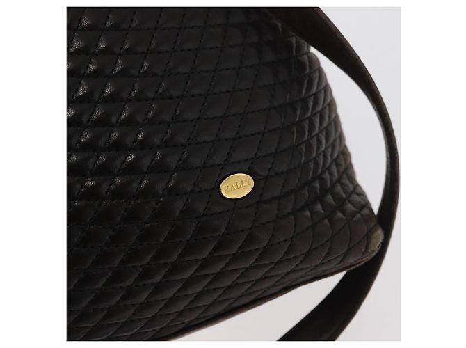 Borsa Tote con Catena BALLY in Pelle Marrone Oro Auth 180178 D'oro - vista 15
