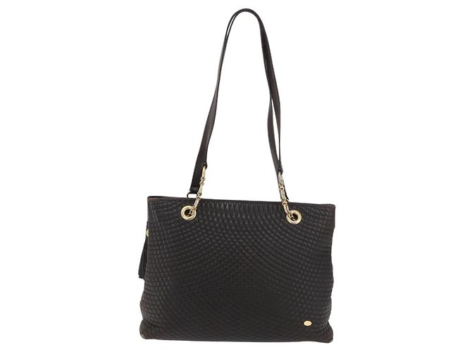 Borsa Tote con Catena BALLY in Pelle Marrone Oro Auth 180178 D'oro - vista 2